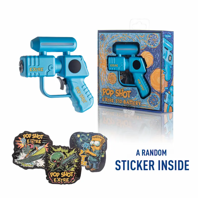 EXTRE Pop Shot digital screen 510 thread vape battery available in 8 colors